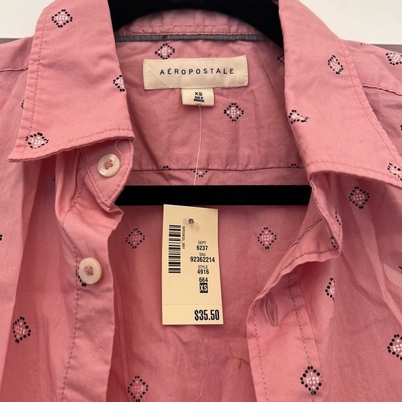 🔥 2 for 20$ / *NWT* Aeropostale Short Sleeve Button Down Shirt - Picture 3 of 16